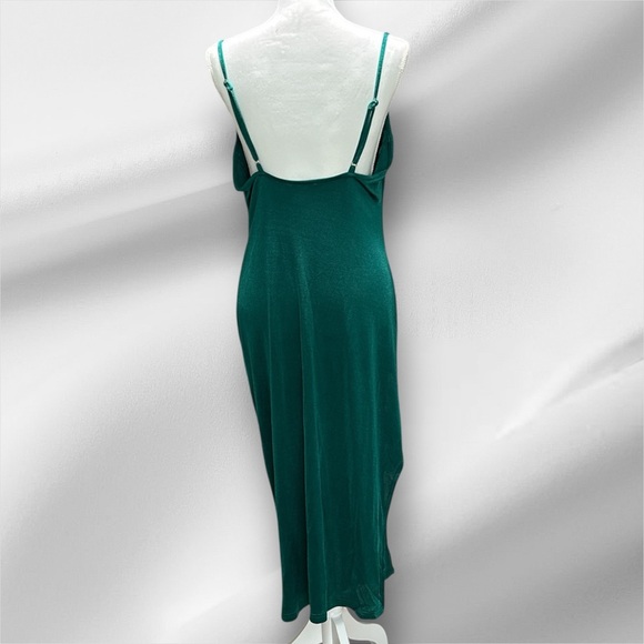 Cupshe Elegant Emerald Green Cowl Neck Maxi Dress Sleeveless - Picture 3 of 10